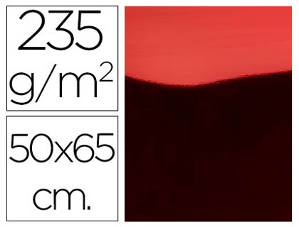 CARTULINA LIDERPAPEL 50X65 CM 235G/M2 METALIZADA ROJO