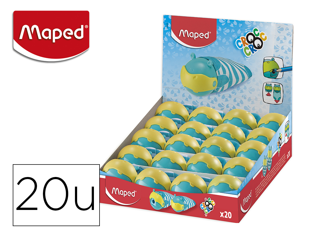 SACAPUNTAS MAPED PLASTICO CROC CROC HIPO 1 USO CON DEPOSITO
