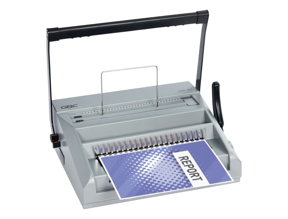 ENCUADERNADORA PARA ESPIRAL GBC MULTIBIND MB20 PERFORA 20 HOJAS TAMAÑO A4 ENCUADERNA 500 HOJAS