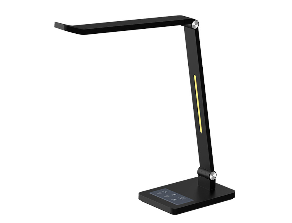 LAMPARA DE ESCRITORIO Q-CONNECT 10W 550 LM TACTIL 3 NIVELES COLOR BRAZO OSCILANTE NEGRO