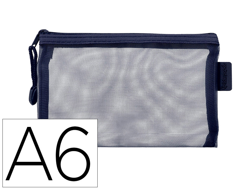BOLSA ZIPPER BAG LIDERPAPEL POLIESTER TRANSPIRABLE MULTIUSOS DIN A6 AZUL MARINO