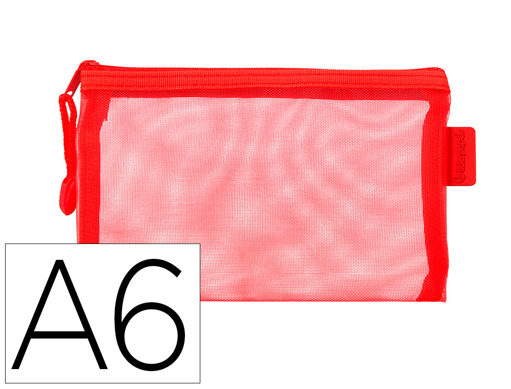 BOLSA ZIPPER BAG LIDERPAPEL POLIESTER TRANSPIRABLE MULTIUSOS DIN A6 ROJO