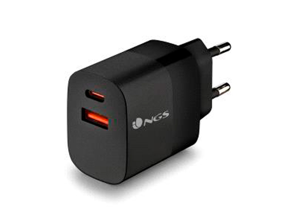 CARGADOR NGS DE PARED GAN ULTRARAPIDO PARA PORTATIL DE 45W CON SALIDA TIPO USB-C Y CABLE USB-C A USB-C LONGITUD