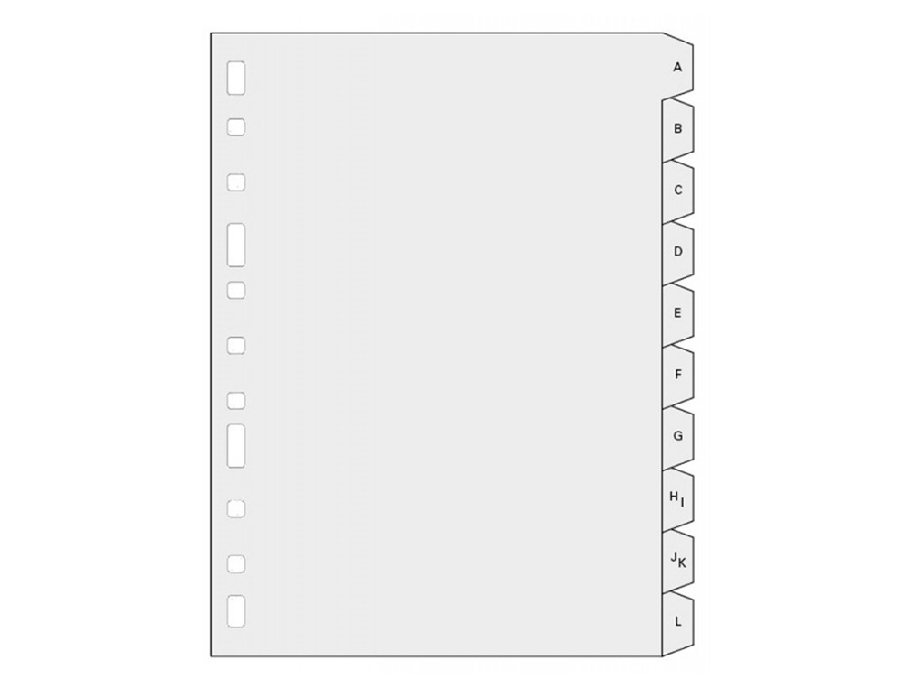SEPARADOR ALFABETICO MULTIFIN 3005 PLASTICO FOLIO NATURAL 20 PESTAAS 215X310 MM