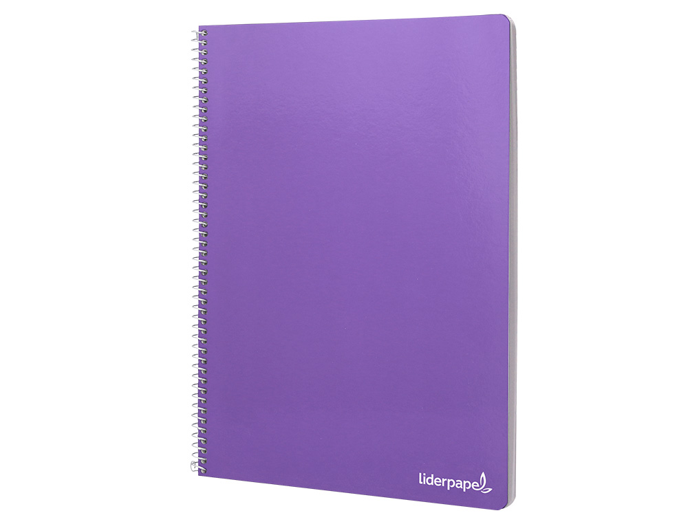 CUADERNO ESPIRAL LIDERPAPEL FOLIO SMART TAPA BLANDA 80H 60GR CUADRO 4MM CON MARGEN COLOR VIOLETA
