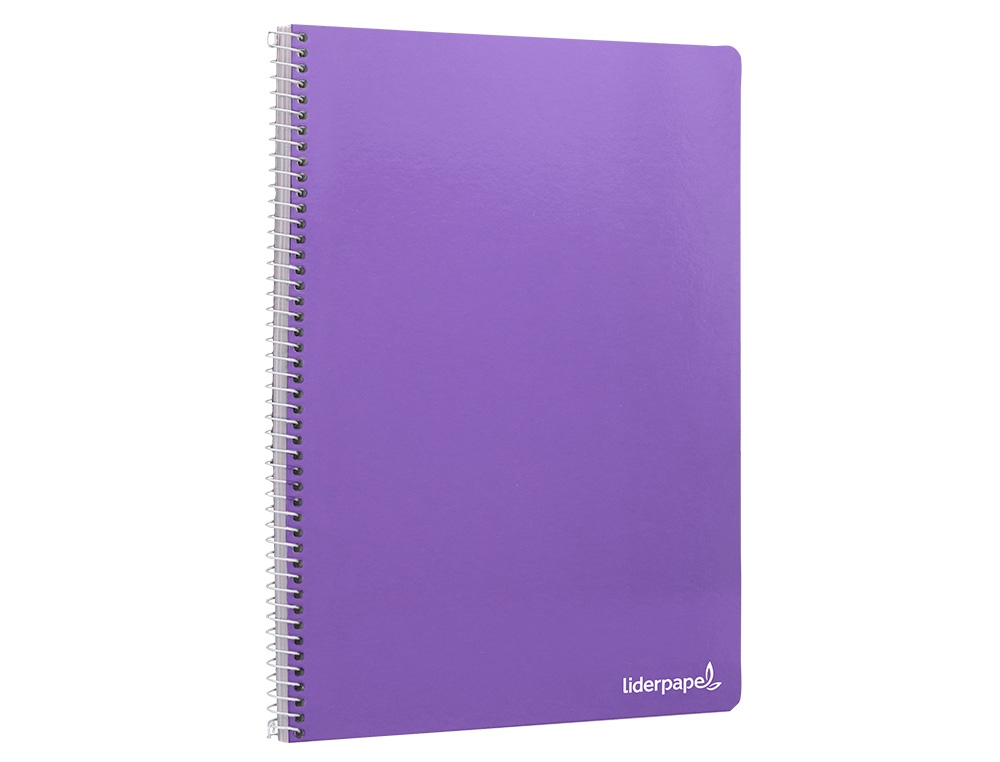 CUADERNO ESPIRAL LIDERPAPEL FOLIO SMART TAPA BLANDA 80H 60GR CUADRO 4MM CON MARGEN COLOR VIOLETA