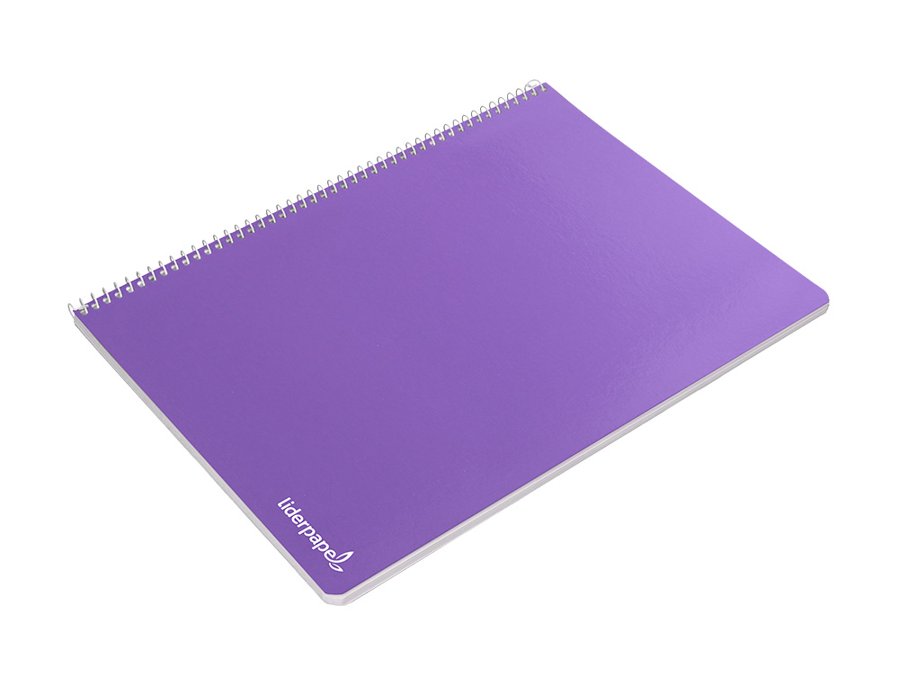CUADERNO ESPIRAL LIDERPAPEL FOLIO SMART TAPA BLANDA 80H 60GR CUADRO 4MM CON MARGEN COLOR VIOLETA
