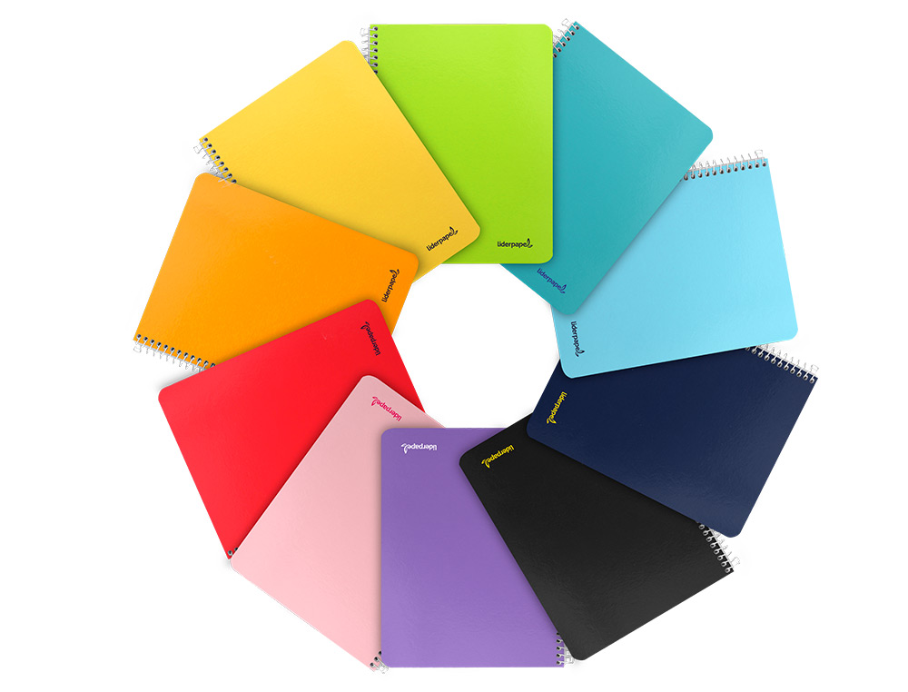 CUADERNO ESPIRAL LIDERPAPEL CUARTO SMART TAPA BLANDA 80H 60GR RAYADO MONTESSORI 5MM COLORES SURTIDOS