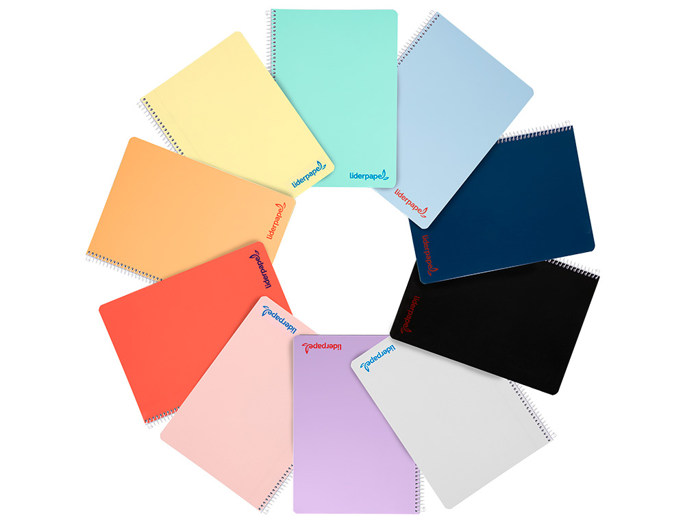 CUADERNO ESPIRAL LIDERPAPEL A4 WONDER TAPA PLASTICO 80H 90GR RAYADO N46 COLORES SURTIDOS