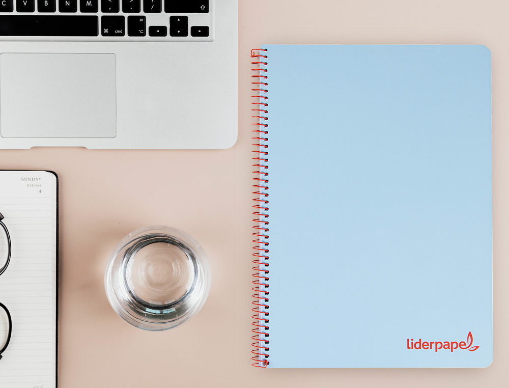 CUADERNO ESPIRAL LIDERPAPEL A4 WONDER TAPA PLASTICO 80H 90GR CUADRO 4MM CON MARGEN COLOR AZUL