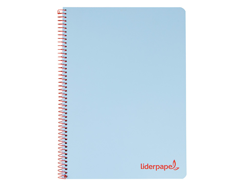 CUADERNO ESPIRAL LIDERPAPEL A4 WONDER TAPA PLASTICO 80H 90GR CUADRO 4MM CON MARGEN COLOR AZUL