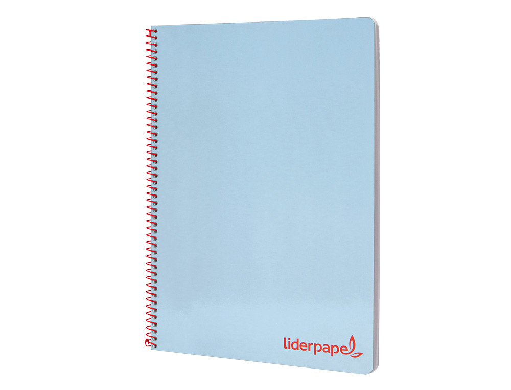 CUADERNO ESPIRAL LIDERPAPEL A4 WONDER TAPA PLASTICO 80H 90GR CUADRO 4MM CON MARGEN COLOR AZUL