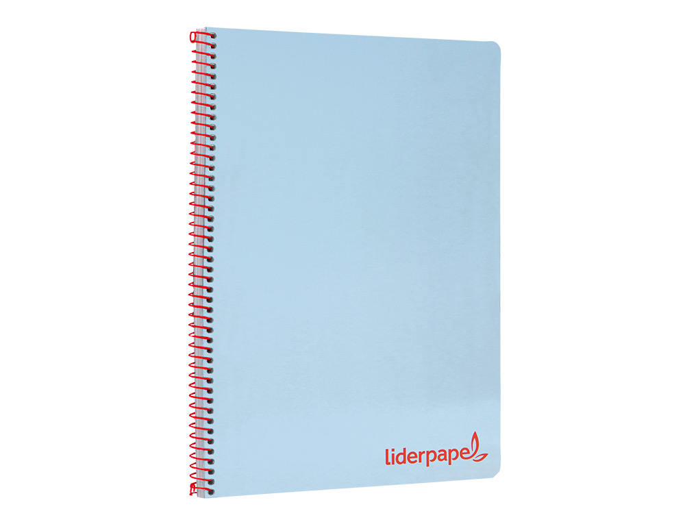 CUADERNO ESPIRAL LIDERPAPEL A4 WONDER TAPA PLASTICO 80H 90GR CUADRO 4MM CON MARGEN COLOR AZUL