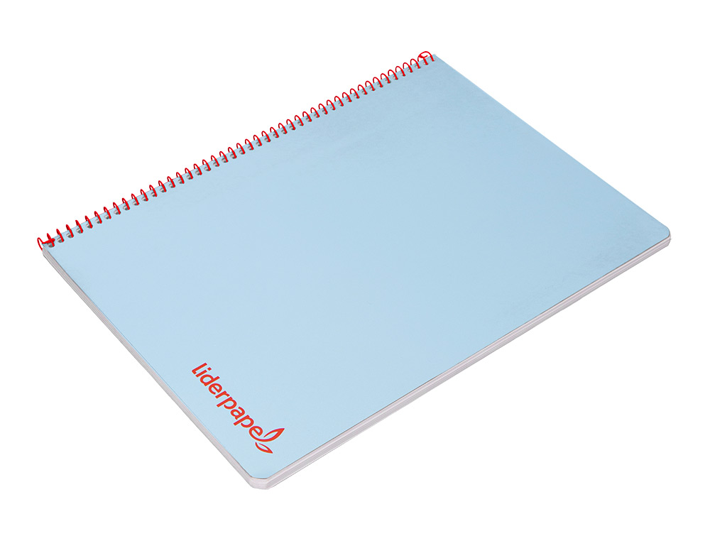 CUADERNO ESPIRAL LIDERPAPEL A4 WONDER TAPA PLASTICO 80H 90GR CUADRO 4MM CON MARGEN COLOR AZUL