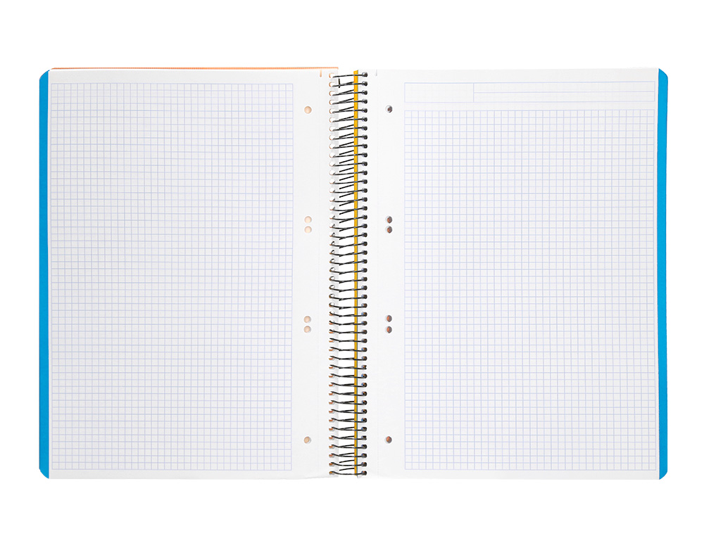 CUADERNO ESPIRAL LIDERPAPEL A5 MICRO WONDER TAPA PLASTICO 120H 90G CUADRO 5MM 5 BANDAS 6 TALADROS COLOR AMARILLO