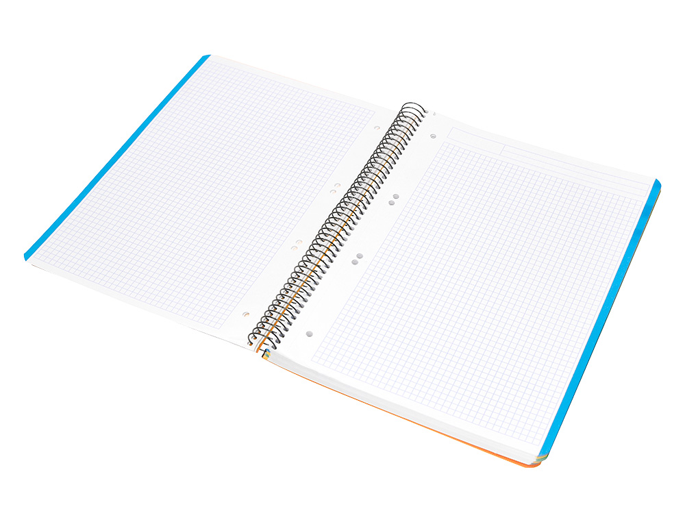 CUADERNO ESPIRAL LIDERPAPEL A5 MICRO WONDER TAPA PLASTICO 120H 90G CUADRO 5MM 5 BANDAS 6 TALADROS COLOR AMARILLO