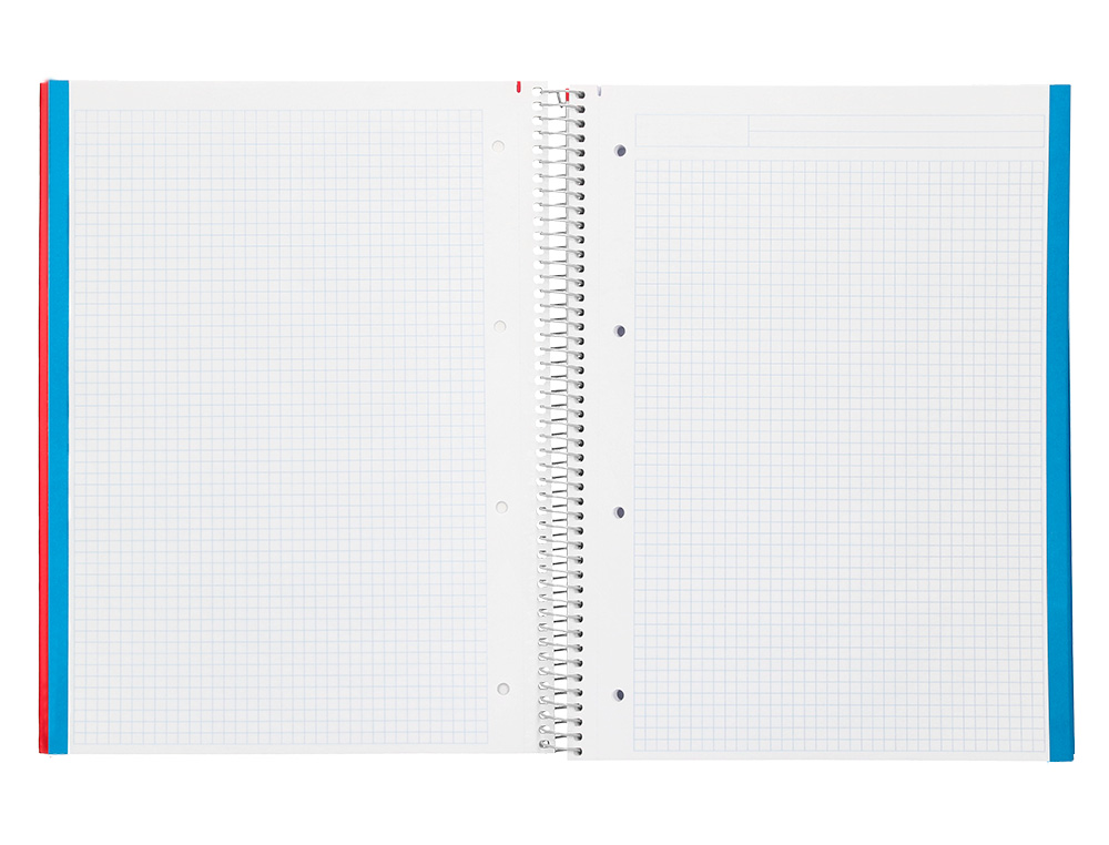 CUADERNO ESPIRAL LIDERPAPEL A4 MICRO JOLLY TAPA FORRADA 140H 75GR CUADRO 5MM 5 BANDAS 4 TALADROS COLORES SURTIDOS