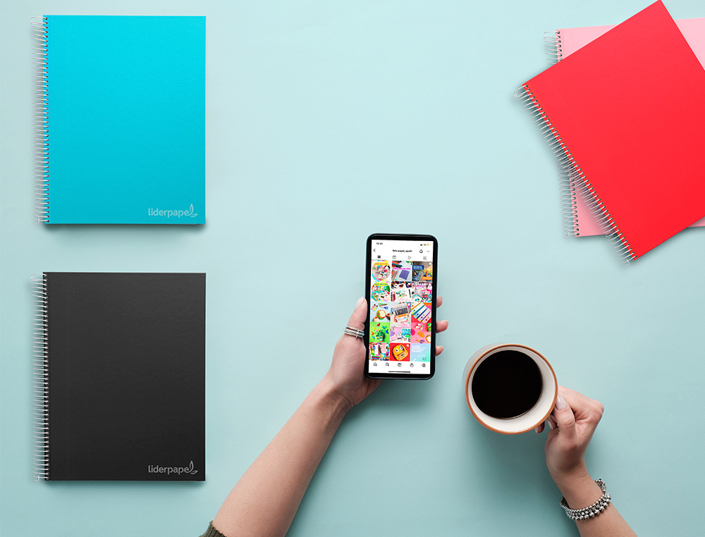 CUADERNO ESPIRAL LIDERPAPEL A4 MICRO JOLLY TAPA FORRADA 140H 75GR CUADRO 5MM 5 BANDAS 4 TALADROS COLORES SURTIDOS