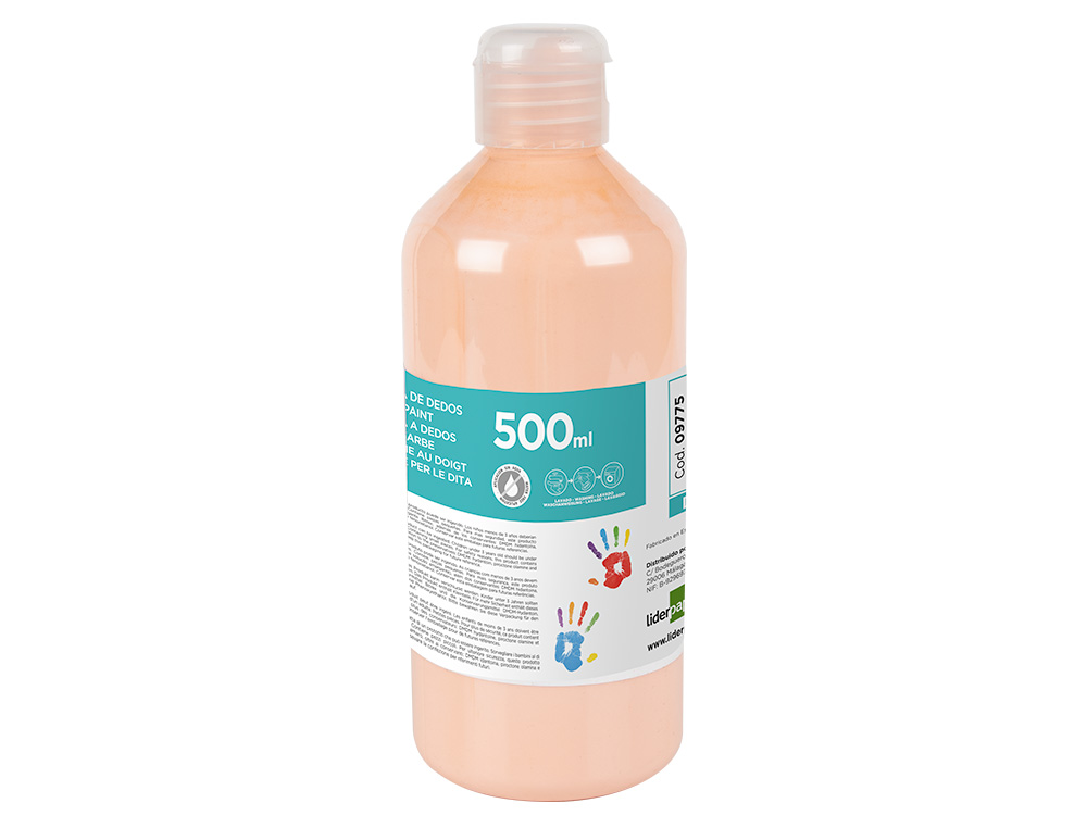 PINTURA DEDOS LIDERPAPEL BOTELLA DE 500 ML CARNE