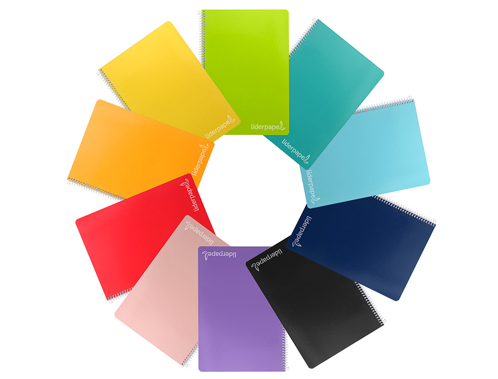 CUADERNO ESPIRAL LIDERPAPEL FOLIO WITTY TAPA DURA 80H 75GR RAYADO HORIZONTAL 8MM CON MARGEN COLORES SURTIDOS