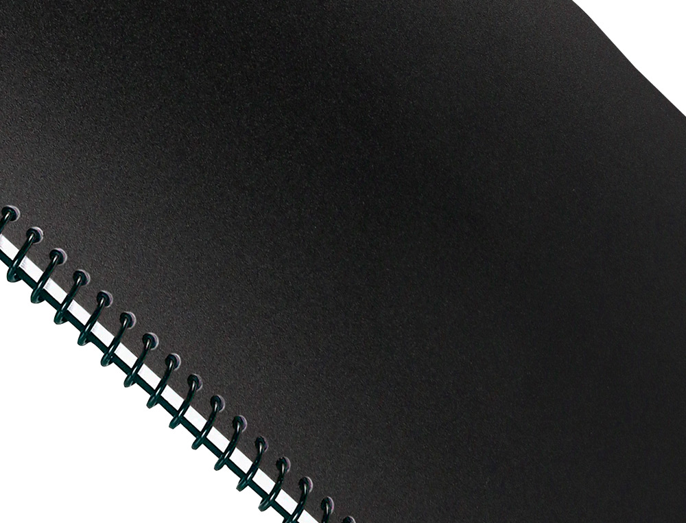 TAPA ENCUADERNACION LIDERPAPEL POLIPROPILENO A3 0.5 MM NEGRO OPACO PAQUETE DE 100 UNIDADES