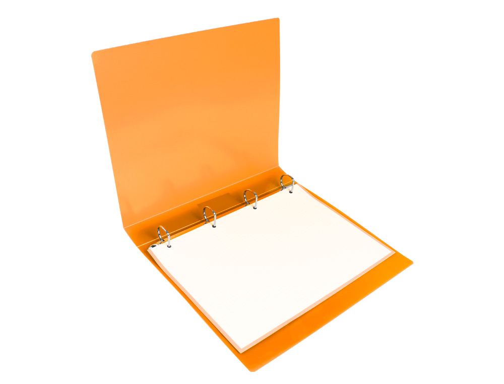 CARPETA LIDERPAPEL 4 ANILLAS 25 MM MIXTAS POLIPROPILENO DIN A4 NARANJA FLUOR OPACO
