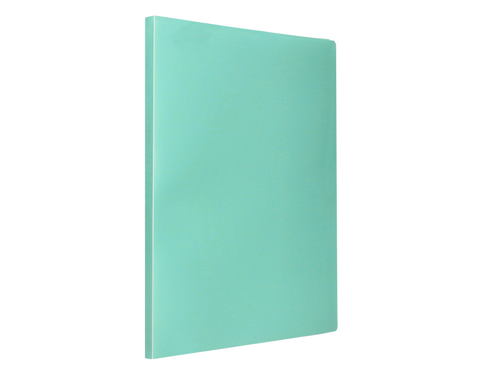 CARPETA LIDERPAPEL ESCAPARATE 20 FUNDAS POLIPROPILENO DIN A4 VERDE MANZANA OPACO