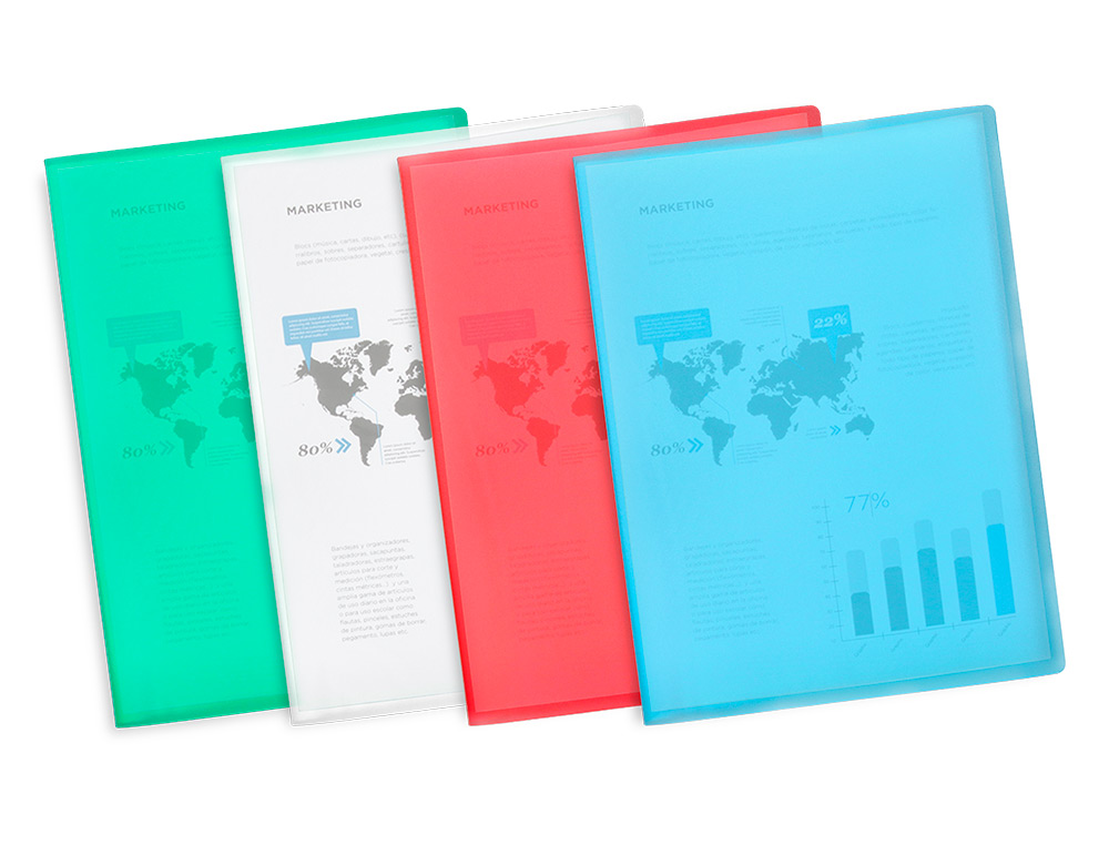 CARPETA LIDERPAPEL ESCAPARATE 60 FUNDAS POLIPROPILENO DIN A4 VERDE TRANSLUCIDO