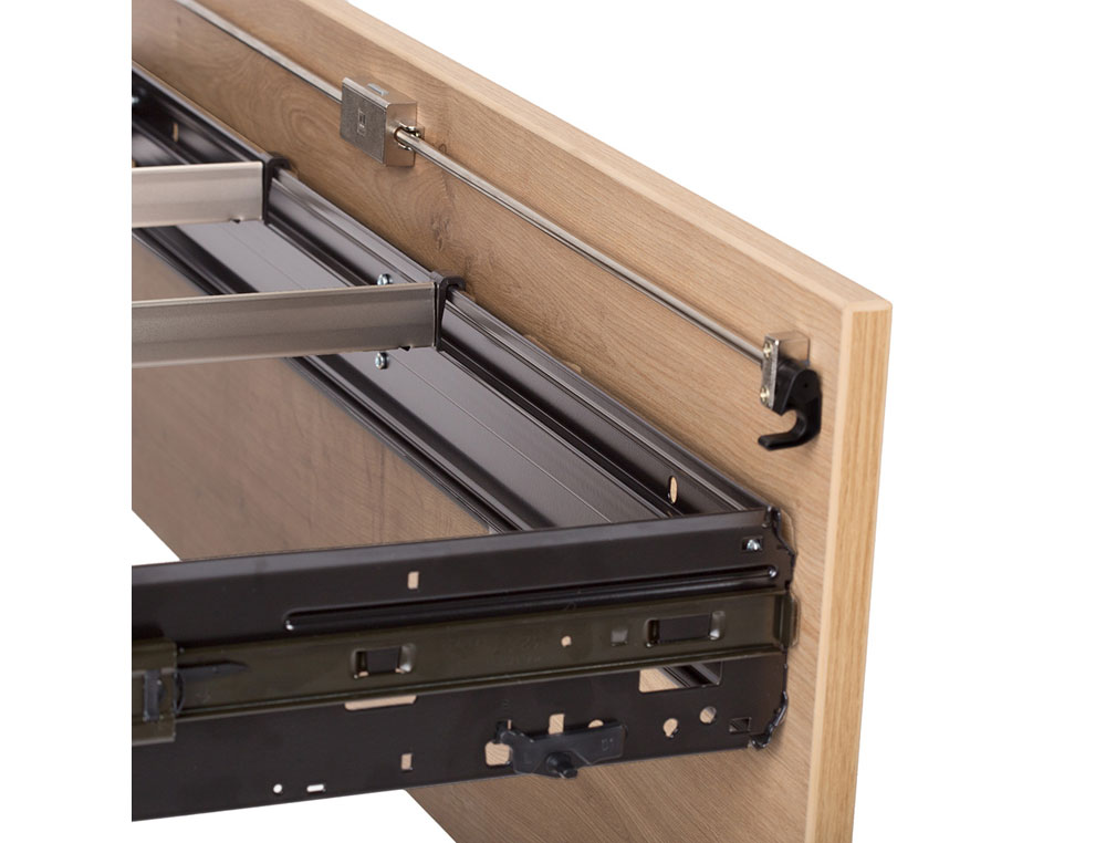 ARMARIO ROCADA CON UN ESTANTES Y DOS CAJONES INFERIORES SERIE STORE 156X90X45 CM ACABADO GRIS/BCO