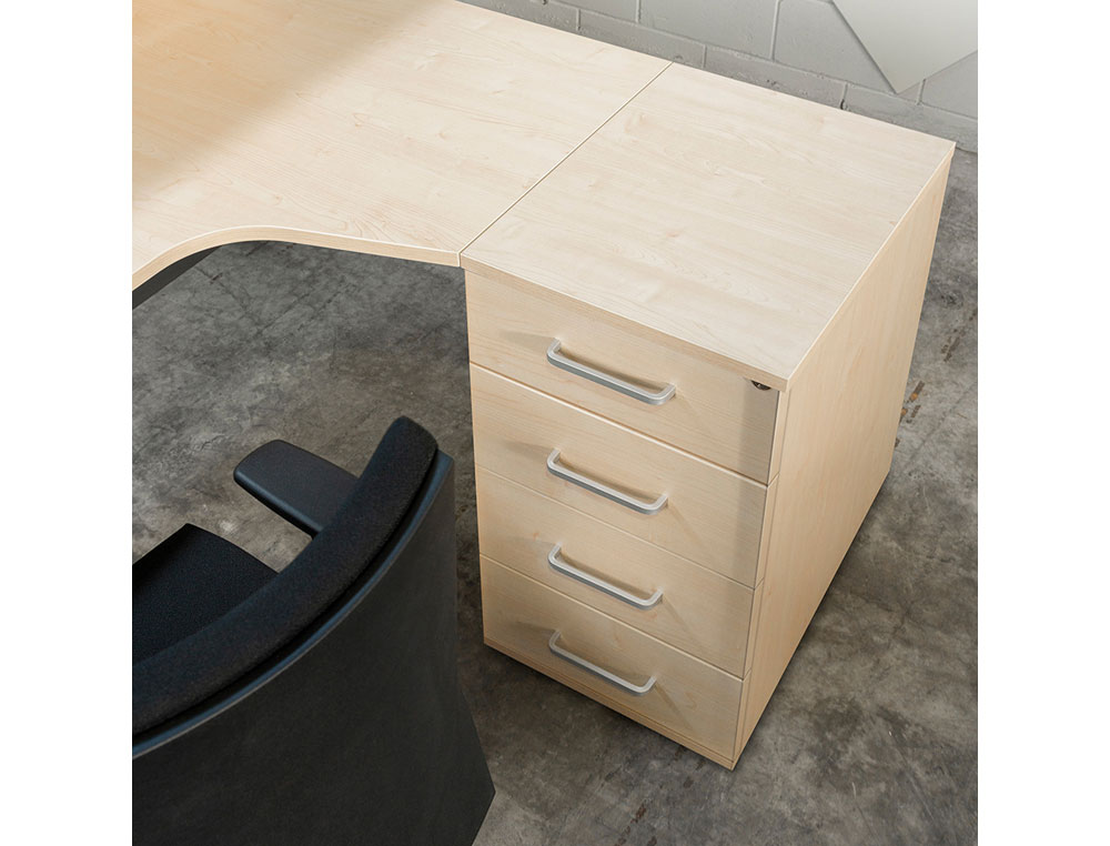 CAJONERA ROCADA CON CUATRO CAJONES SERIE STORE 60X50X72 CM ACABADO AN04 GRIS/BLANCO