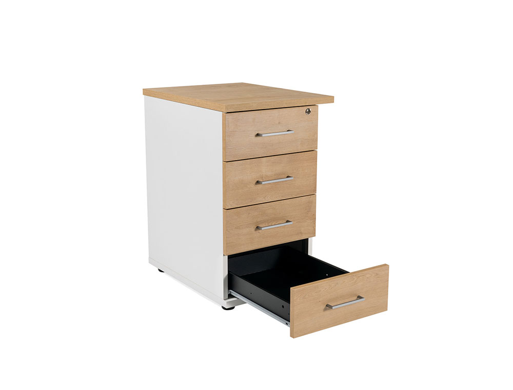 CAJONERA ROCADA CON CUATRO CAJONES SERIE STORE 60X50X72 CM ACABADO AN04 GRIS/BLANCO