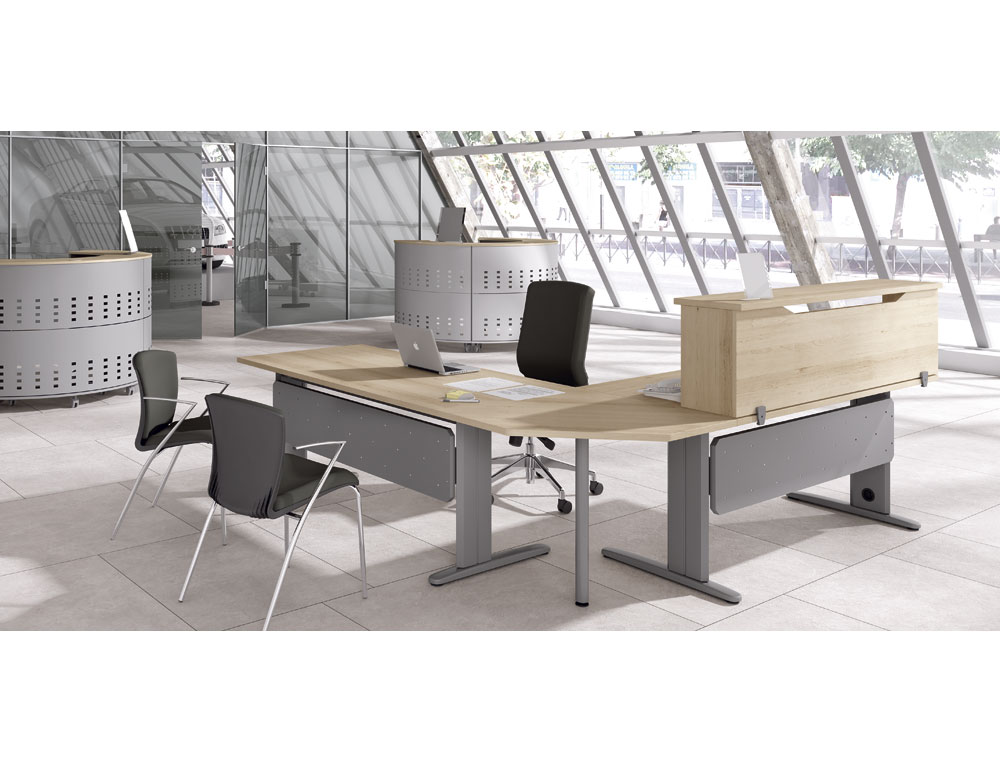 MOSTRADOR DE ALTILLO ROCADA VALIDO PARA MESAS WORK METAL EXECUTIVE 140X30X40 CM ACABADO AW04 BLANCO/BLANCO