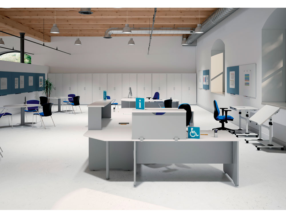 MOSTRADOR DE ALTILLO ROCADA VALIDO PARA MESAS WORK METAL EXECUTIVE 140X30X40 CM ACABADO AW04 BLANCO/BLANCO