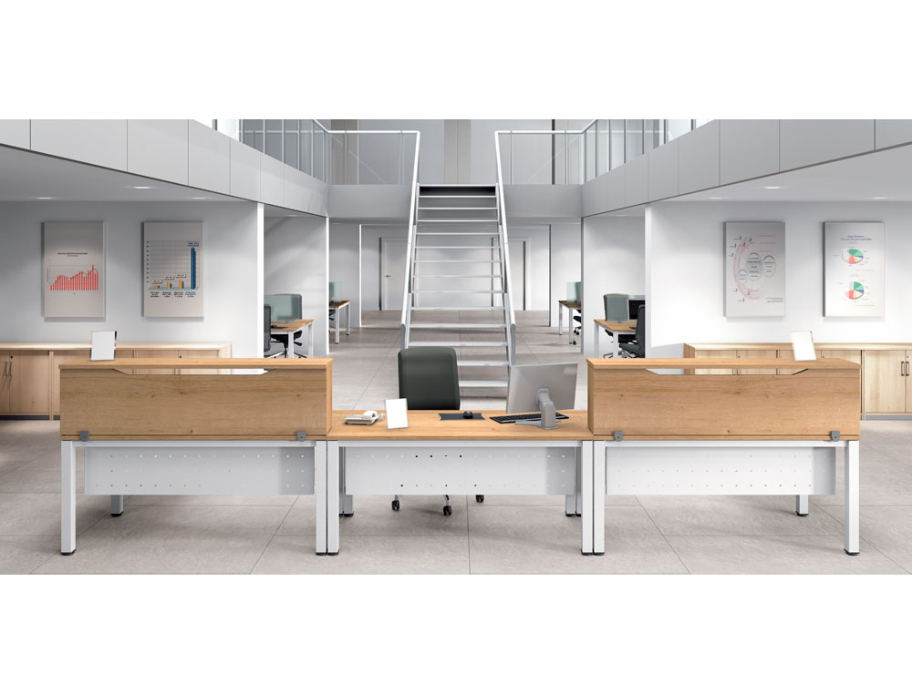 MOSTRADOR DE ALTILLO ROCADA VALIDO PARA MESAS WORK METAL EXECUTIVE 140X30X40 CM ACABADO AW04 BLANCO/BLANCO