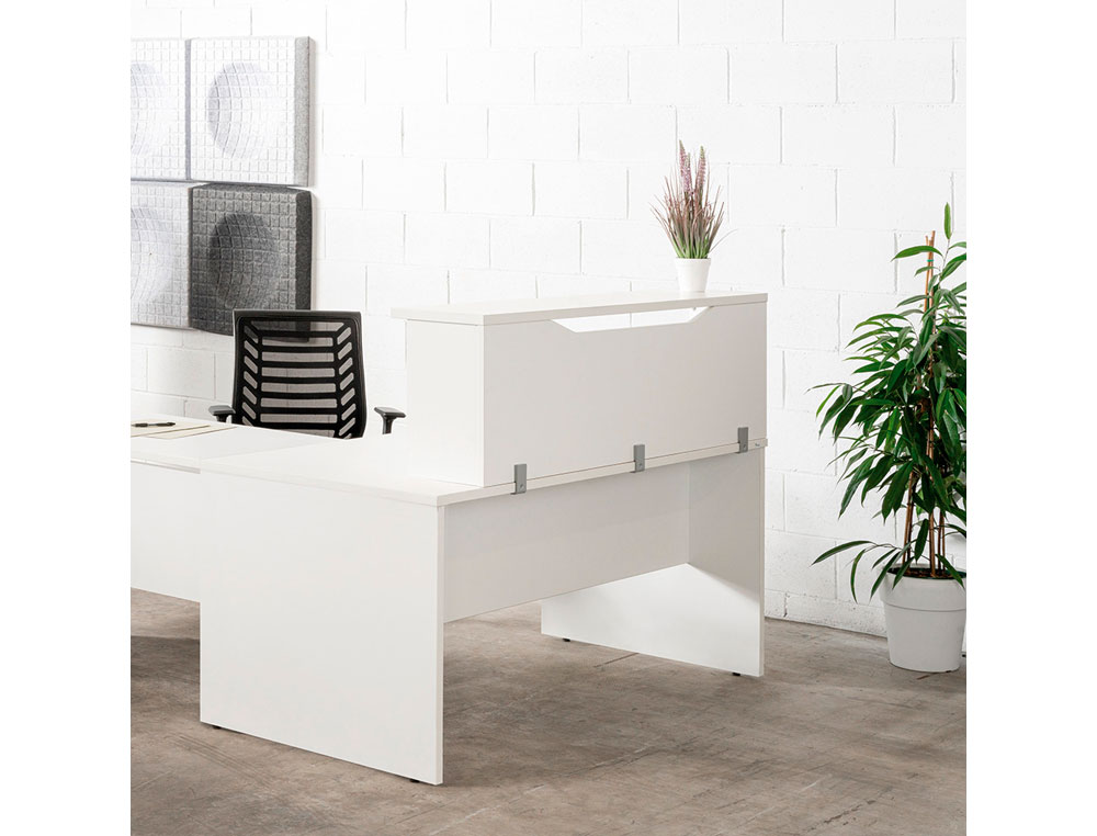 MOSTRADOR DE ALTILLO ROCADA VALIDO PARA MESAS WORK METAL EXECUTIVE 140X30X40 CM ACABADO AW04 BLANCO/BLANCO