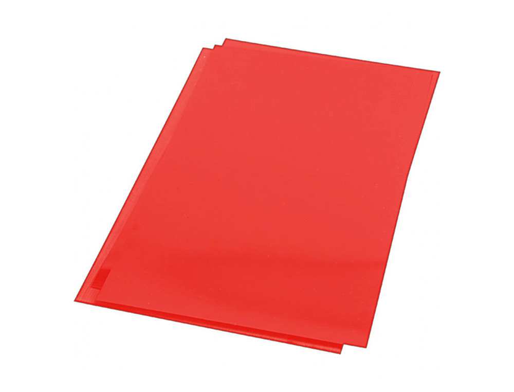 TAPA DE ENCUADERNACION Q-CONNECT PVC DIN A4 OPACA ROJO 180 MICRAS CAJA DE 100 UNIDADES