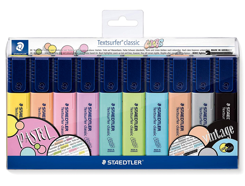ROTULADOR TEXTSURFER CLASSIC 364 PASTEL & VINTAGE BOLSA DE 10 UNIDADES COLORES SURTIDOS