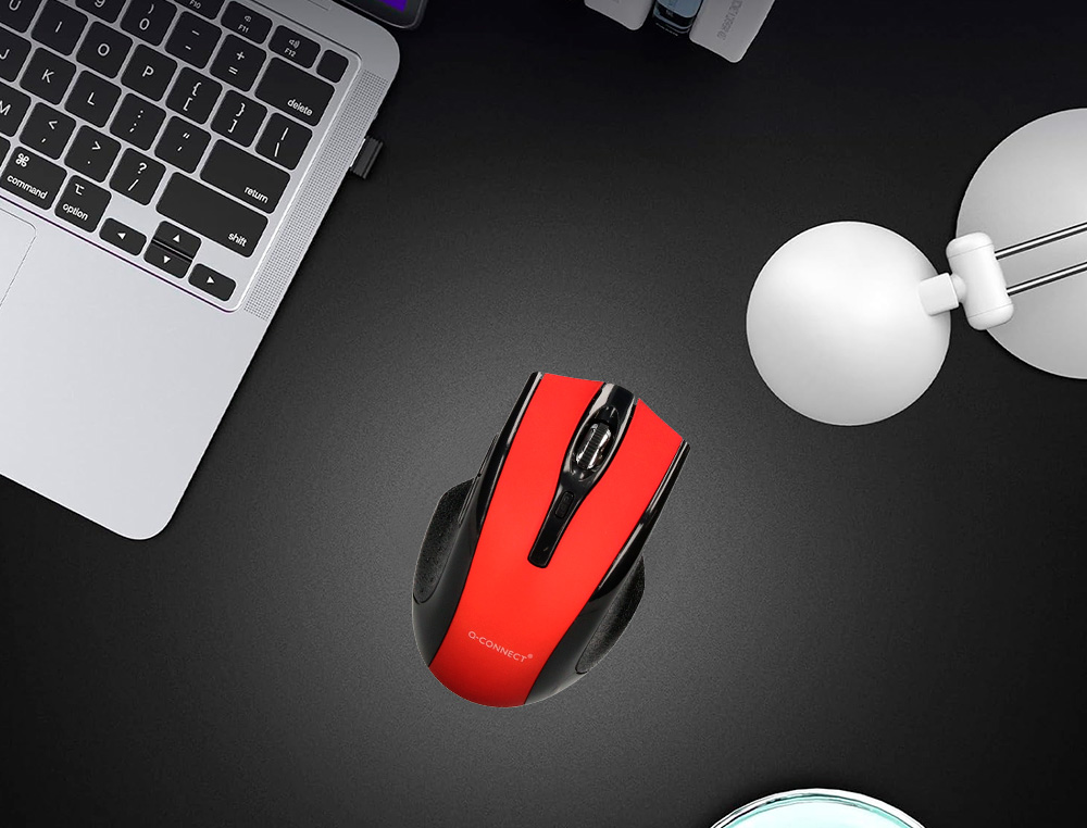 RATON Q-CONNECT OPTICO INALAMBRICO 1000 DPI RECEPTOR USB 2,4 GHZ ROJO