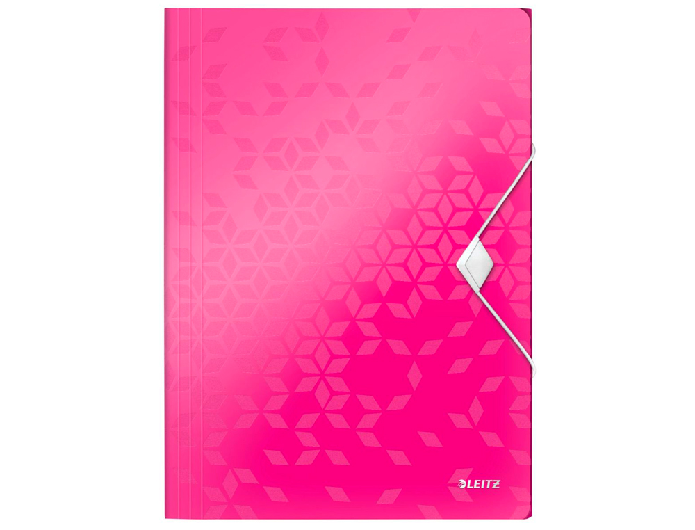 CARPETA LEITZ WOW GOMAS SOLAPAS POLIPROPILENO DIN A4 COLOR FUCSIA