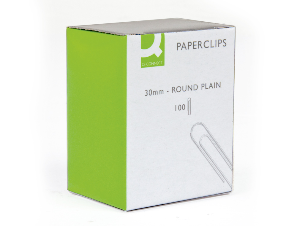 CLIPS NIQUELADOS Q-CONNECT N1,5 30 MM CAJA DE 100 UNIDADES