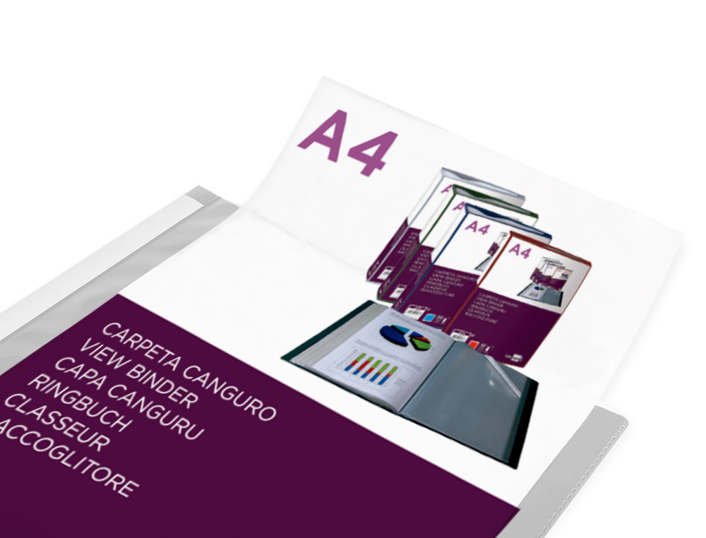 CARPETA LIDERPAPEL 30 FUNDAS CANGURO PP DIN A4 TRANSPARENTEPORTADA Y LOMO PERSONALIZABLE