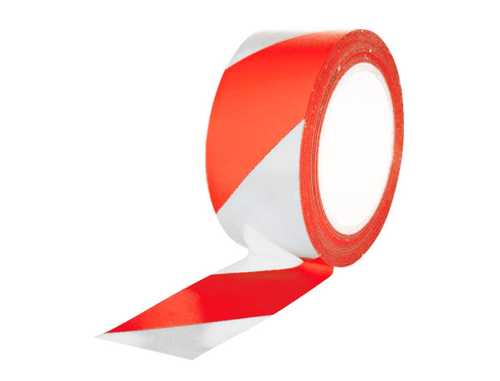 CINTA DE SEALIZACION Q-CONNECT NO ADHESIVA ROJO Y BLANCO 300 MT X 75 MM
