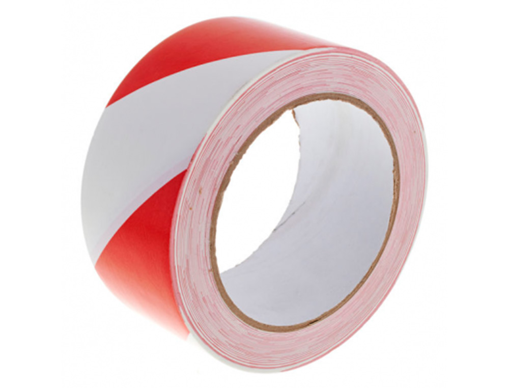 CINTA DE SEALIZACION Q-CONNECT NO ADHESIVA ROJO Y BLANCO 300 MT X 75 MM