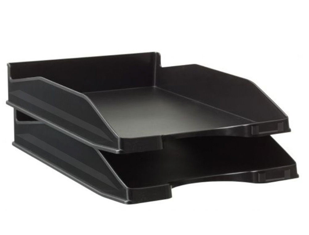 BANDEJA SOBREMESA ARCHIVO 2000 ANTIMICROBIANA SANITIZED PLASTICO NEGRO APILABLE 3 POSICIONES PARA FORMATOS DIN