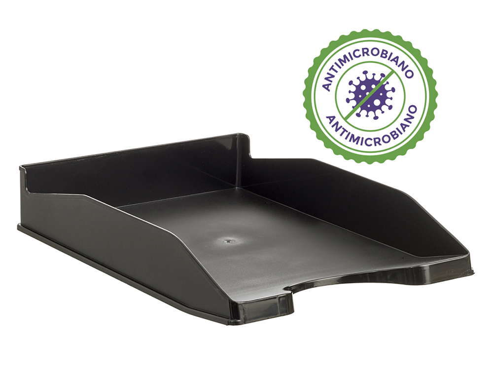 BANDEJA SOBREMESA ARCHIVO 2000 ANTIMICROBIANA SANITIZED PLASTICO NEGRO APILABLE 3 POSICIONES PARA FORMATOS DIN