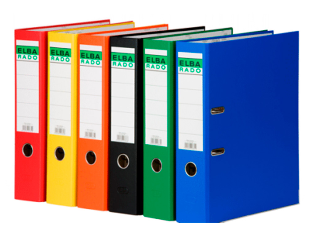 ARCHIVADOR DE PALANCA ELBA CHIC CARTON FORRADO PVC CON RADO DIN A4 LOMO DE 80 MM NEGRO