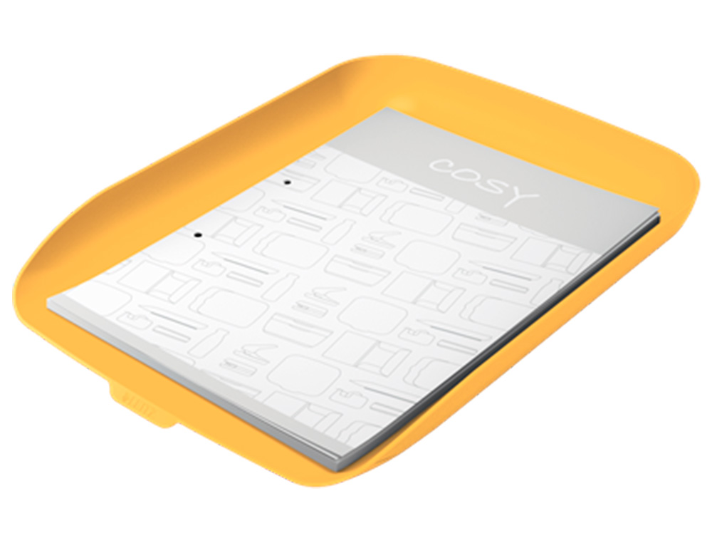 BANDEJA SOBREMESA PLASTICO LEITZ COSY AMARILLO 268X126X358 MM