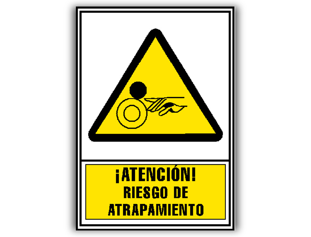 PICTOGRAMA ARCHIVO 2000 ATENCION RIESGO DE ATRAPAMIENTO PVC AMARILLO LUMINISCENTE 210X297 MM