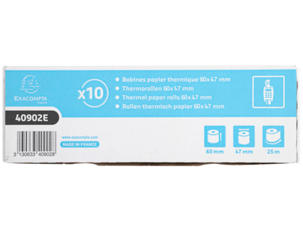 ROLLO SUMADORA EXACOMPTA TERMICO 60 MM X 47 MM 55 G/M2