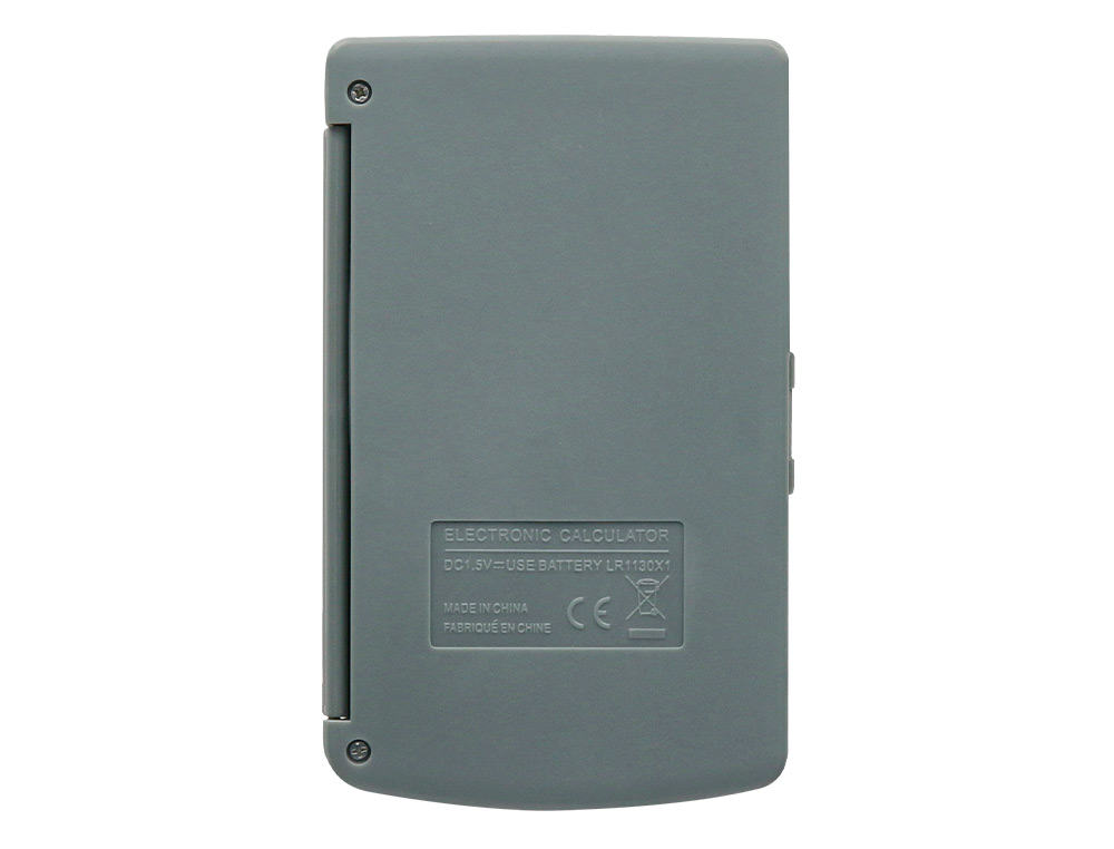 CALCULADORA LIDERPAPEL BOLSILLO XF15 10 DIGITOS CON TAPA SOLAR Y PILAS COLOR GRIS 123X75X12 MM